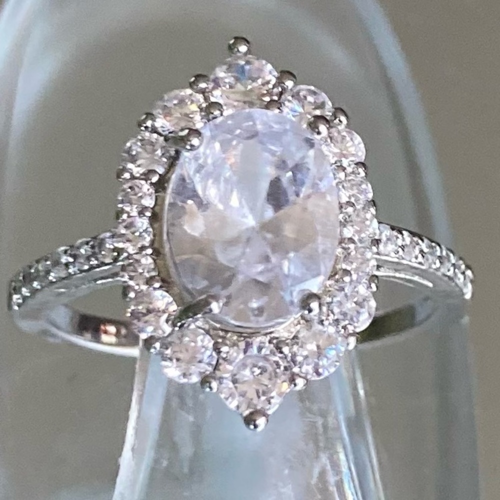 New Simulated Diamond ring. Crystal.
